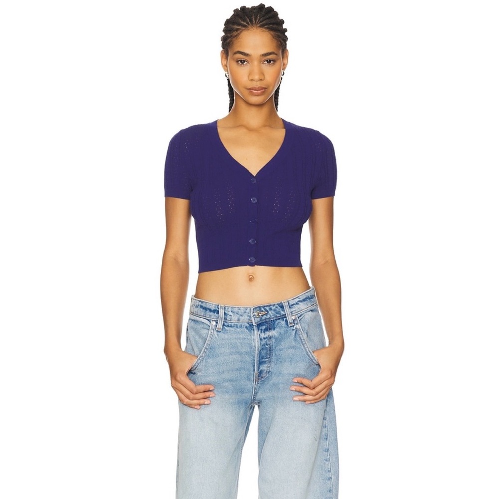 Free People Cassie Indigo Cardigan